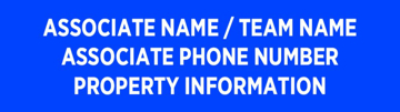 Picture of Black Slash - associate Name / Team Name - Phone Number - Information - 6" x 24"