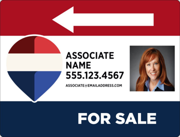 Picture of For Sale Directional 2 - Left - RWB - 18" x 24"