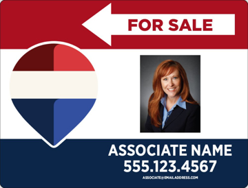 Picture of For Sale Directional - Left - RWB - 18" x 24"