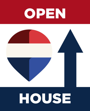 Picture of Open House Directional Alternate - Up - RWB - 30" x 24"