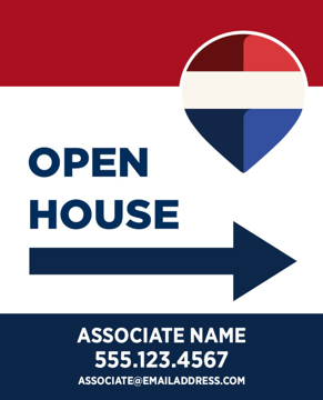 Picture of Open House Directional - Right - RWB - 30" x 24"