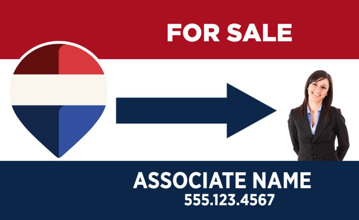 Picture of For Sale Directional - Right - RWB - 18" x 30"