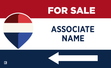 Picture of For Sale Directional - Left - RWB - 18" x 30"