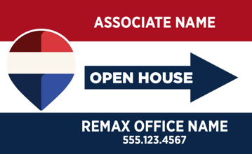 Picture of Open House Directional - Right - RWB - 18" x 30"