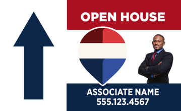 Picture of Open House Directional - Up - RWB - 18" x 30"