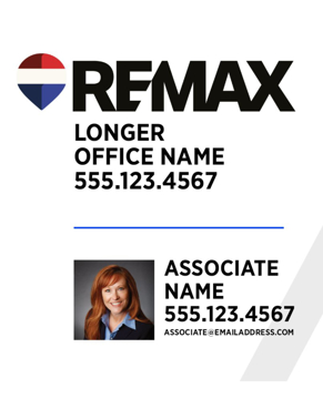 Picture of White Slash - Square - Longer Office Name - Big Balloon - 30" x 24"