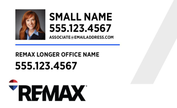 Picture of White Slash - Agent Photo - Square - Longer Office Name - Option 2 - 18" x 30"